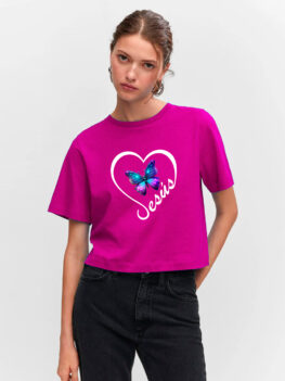 T-shirts Jesús con mariposa