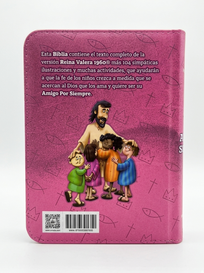 Santa Biblia amigos por siempre Rosa detrás Santa Biblia amigos por siempre Rosa detrás
