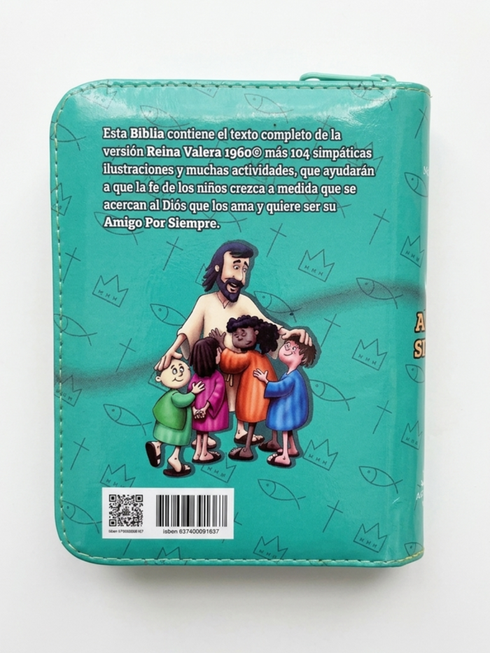 Santa Biblia amigos por siempre azul detrás