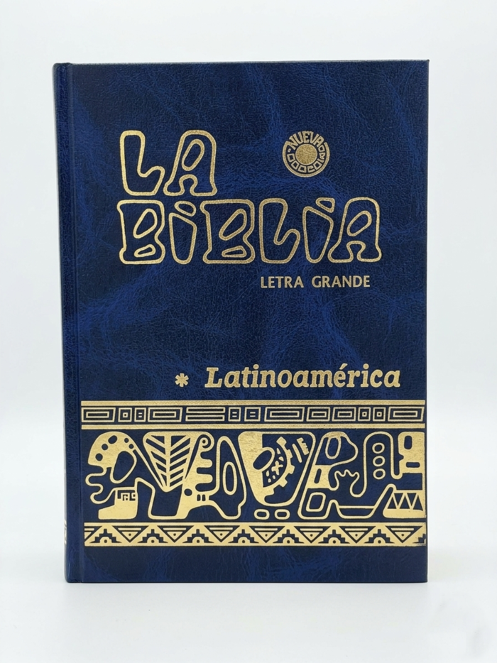 Biblia latinoamericana Letra grande frente azul