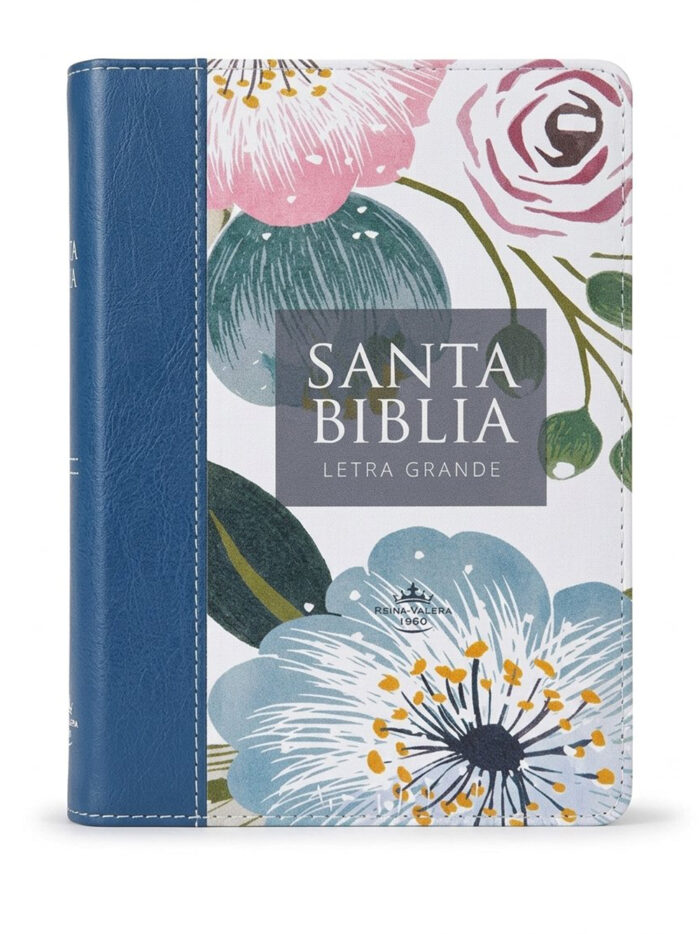 Santa biblia Letra grande Portada de flores Portada
